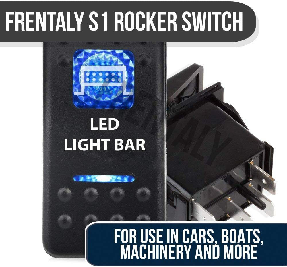 Blue Light LED Light Bar 12V 20A 10A 5-pin Rocker Toggle Switch Car Boat 