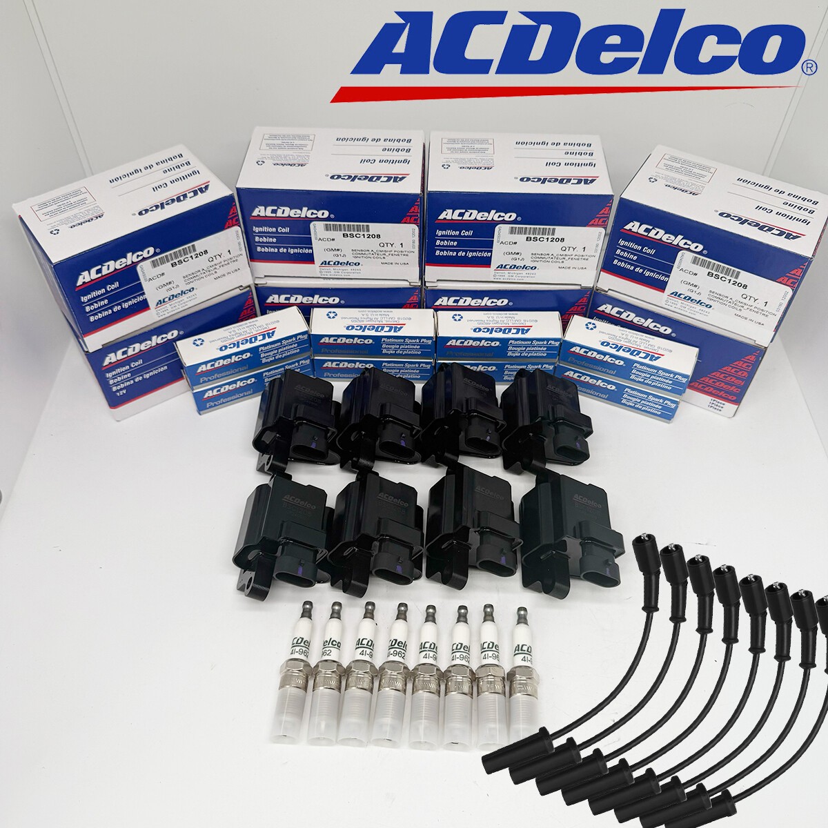 8 Pack UF271 Ignition Coil & Spark Plug & Wire for Chevy GMC 4.8L 5.3L 6.0L 8.1L 8 Pack UF271 Ignition Coil & Spark Plug & Wire for Chevy GMC 4.8L 5.3L 6.0L 8.1L