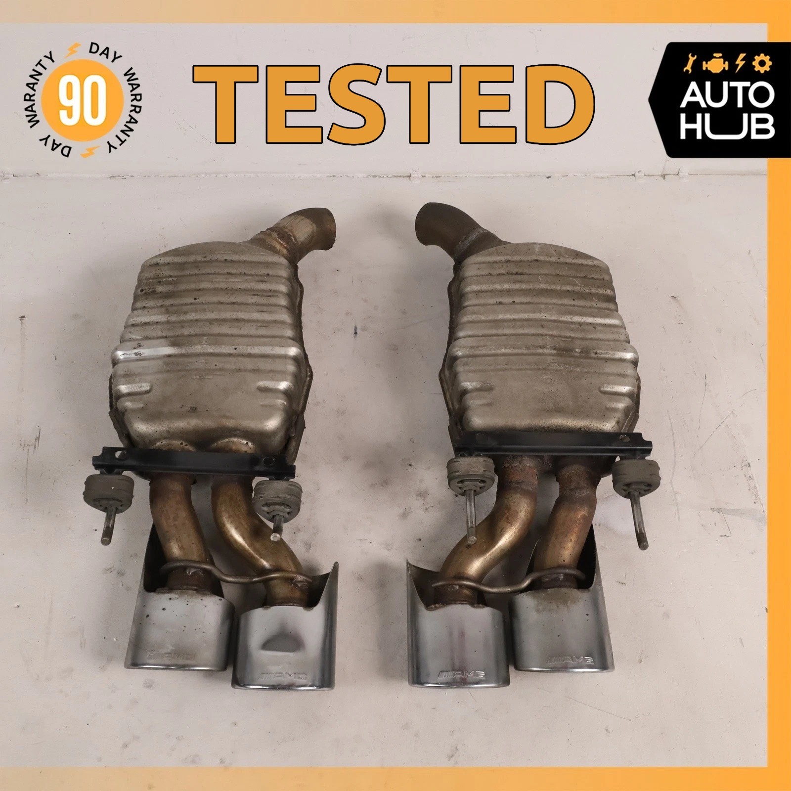 08-10 Mercedes W221 S63 CL63 AMG Exhaust Muffler Mufflers Tips Set OEM 08-10 Mercedes W221 S63 CL63 AMG Exhaust Muffler Mufflers Tips Set OEM