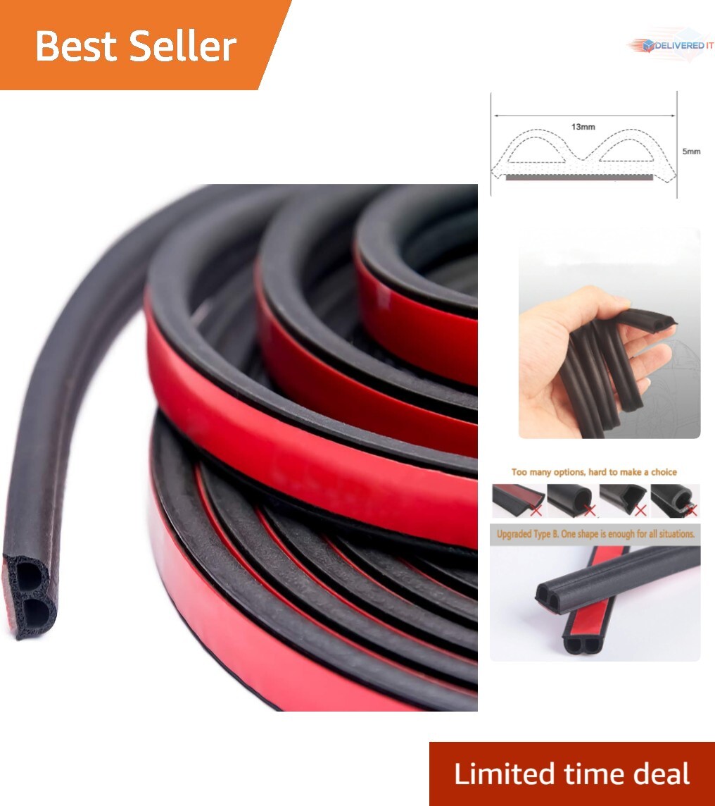 33Ft Rubber Weather Seal Strip 1/5 Inch Thick Auto Door Window Weatherstrip