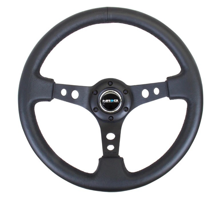 Nrg Innovation Steering Wheel 350mm 3in Dish Black Leather