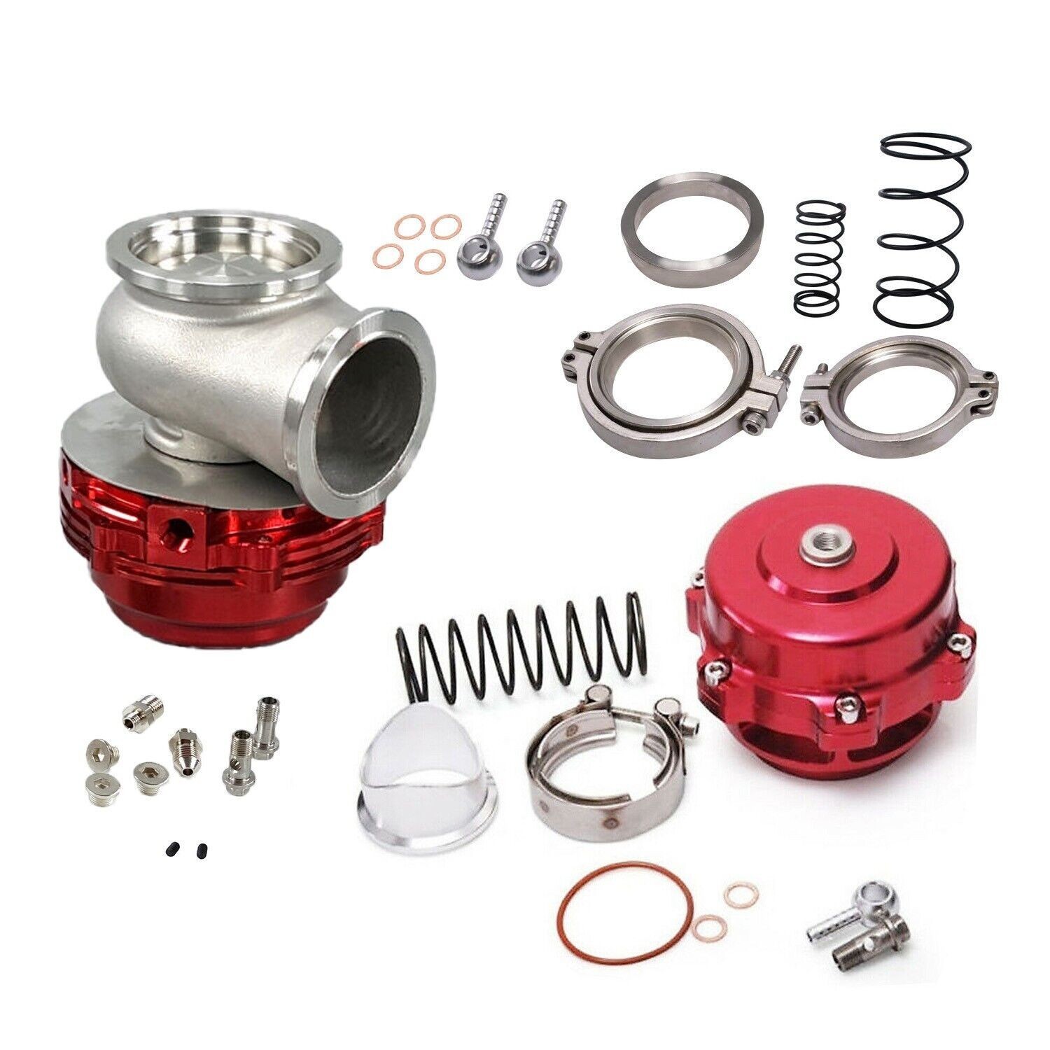 Performance 44mm MVR44 V-Band External Wastegate & 50mm BOV Blow Off Valve Black