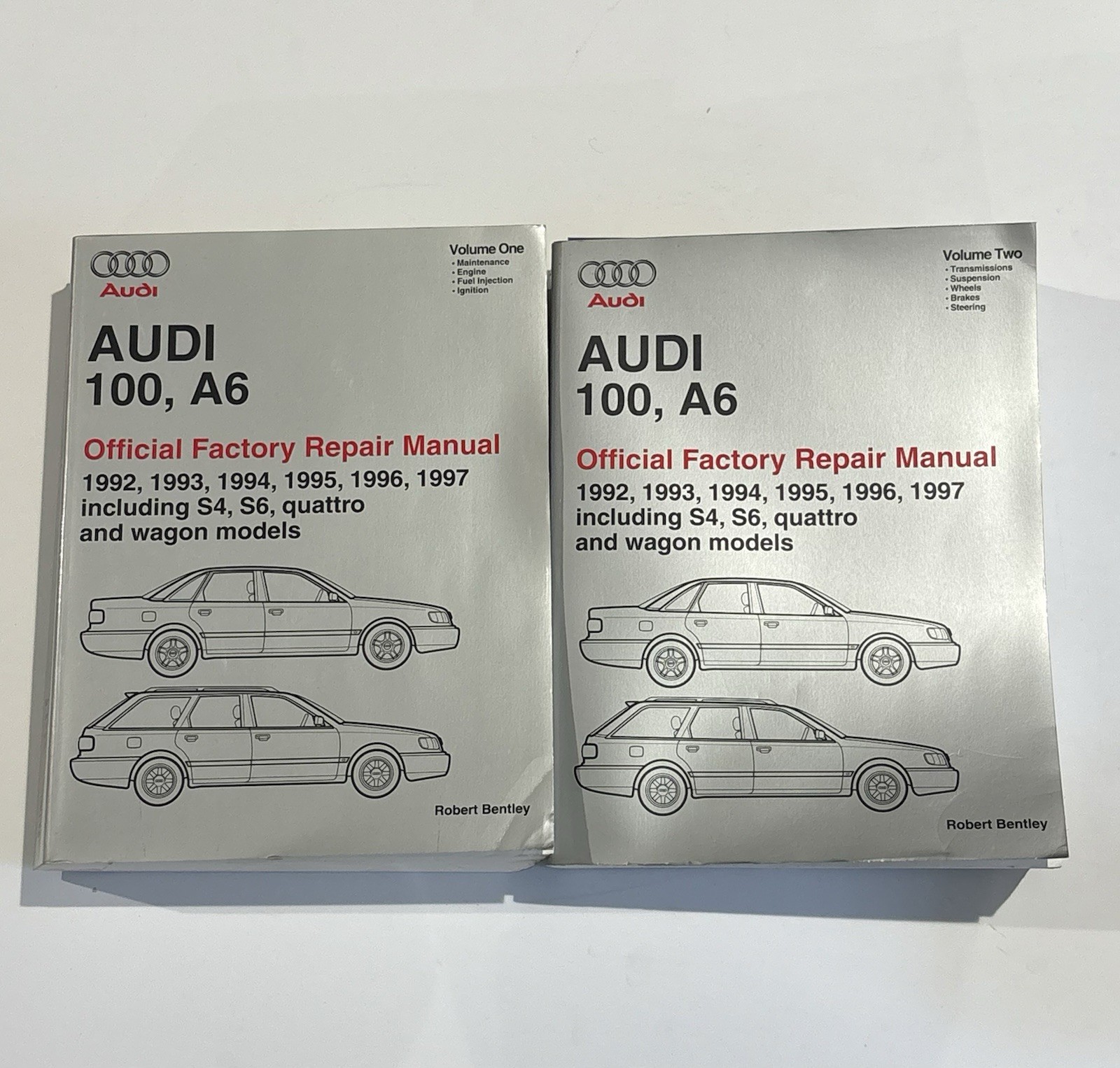 Bentley Audi 100 A6 Official Factory Repair Manual Volumes 1 and 2 1992-1997 S4