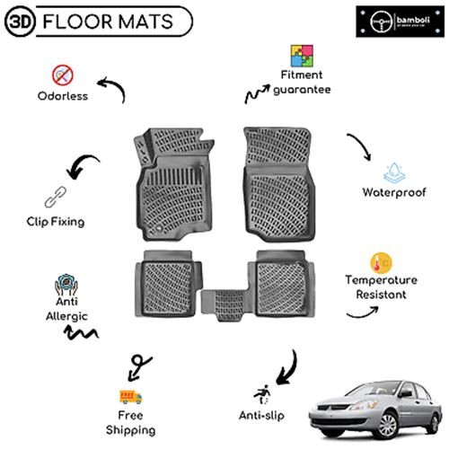 3D Molded Interior Car Floor Mat for Mitsubishi Lancer 2003-2007(Black)