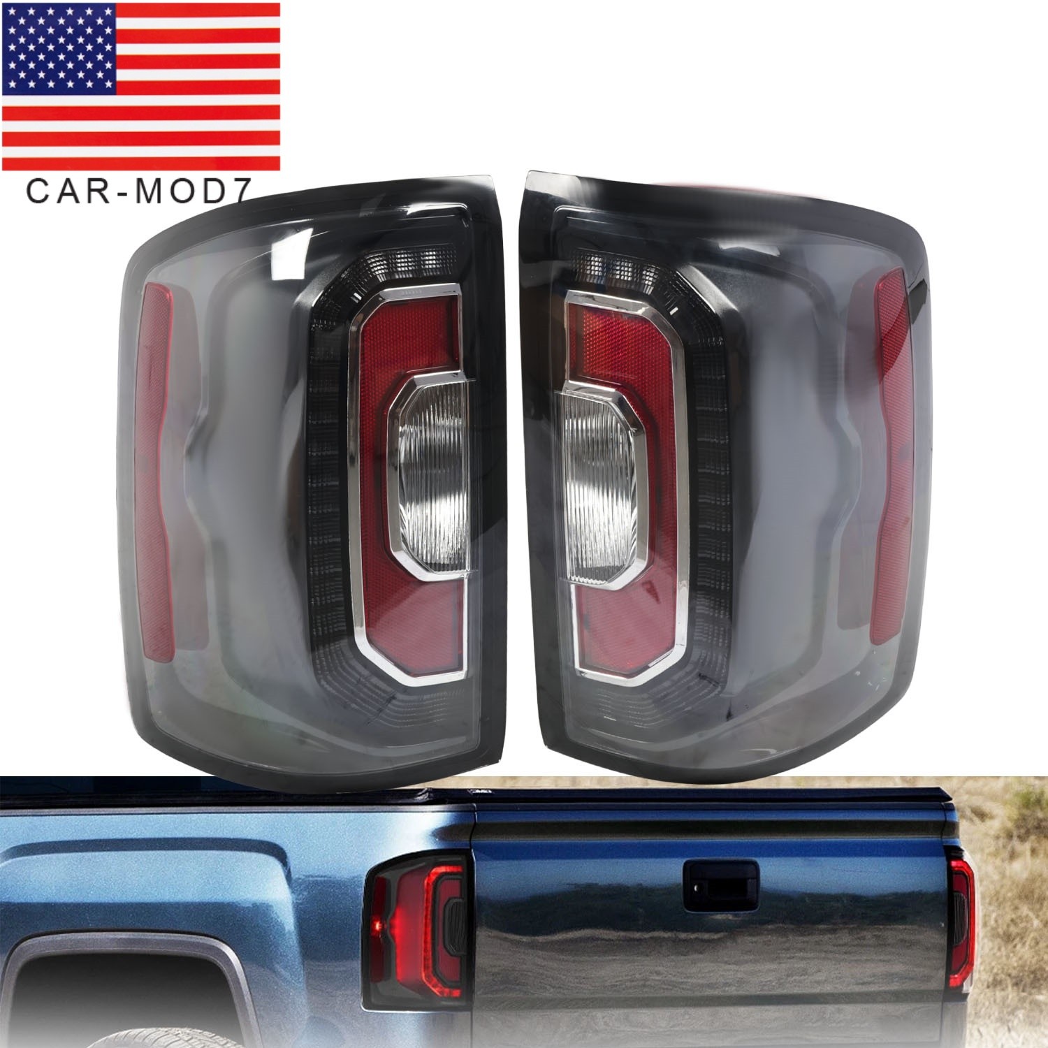 Halogen Upgrade LED Tail Lights For 2014-2018 GMC Sierra 1500 2500/3500HD LH+ RH