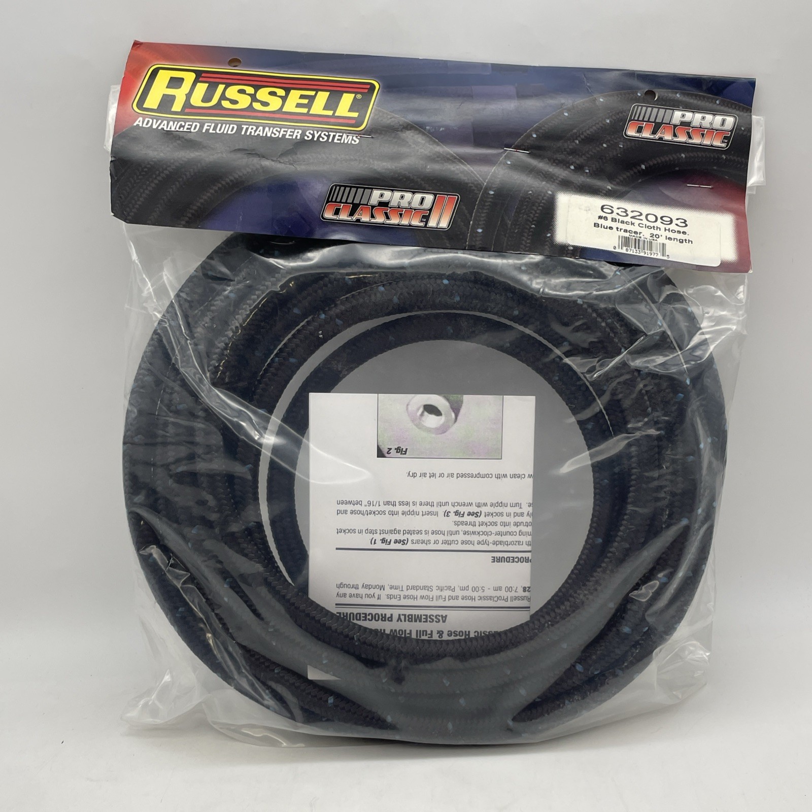 Russell Performance #6 Pro Classic Black Cloth Hose (Pre-Packaged 20 Foot Roll) Russell Performance #6 Pro Classic Black Cloth Hose (Pre-Packaged 20 Foot Roll)