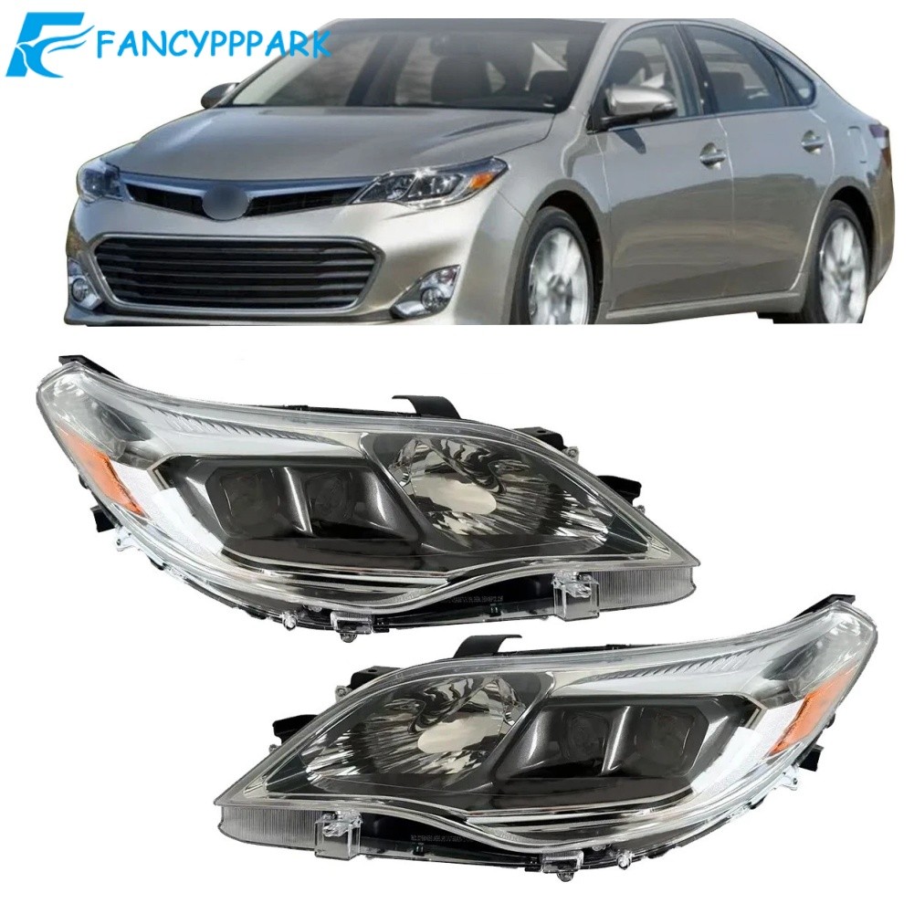 For 2013-2018 Toyota Avalon Headlight Projector Black Houisng Pair Halogen LH+RH