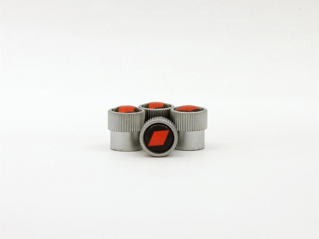 Genuine Audi Valve Stem Caps - Red Audi Sport Logo ZAW-071-801-M