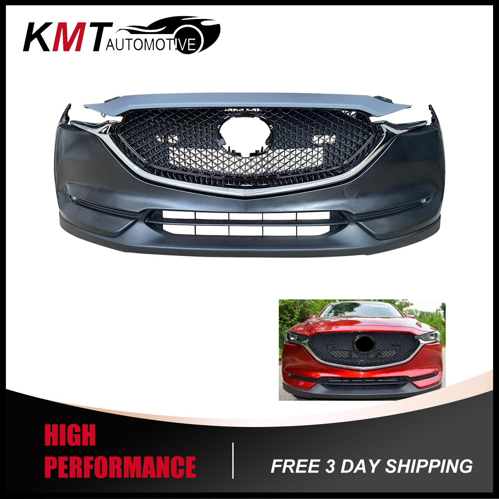 Fits 2017-2021 Mazda CX-5 W/O Parking Aid Front Bumper Cover Kit W/ Fog Lights Fits 2017-2021 Mazda CX-5 W/O Parking Aid Front Bumper Cover Kit W/ Fog Lights