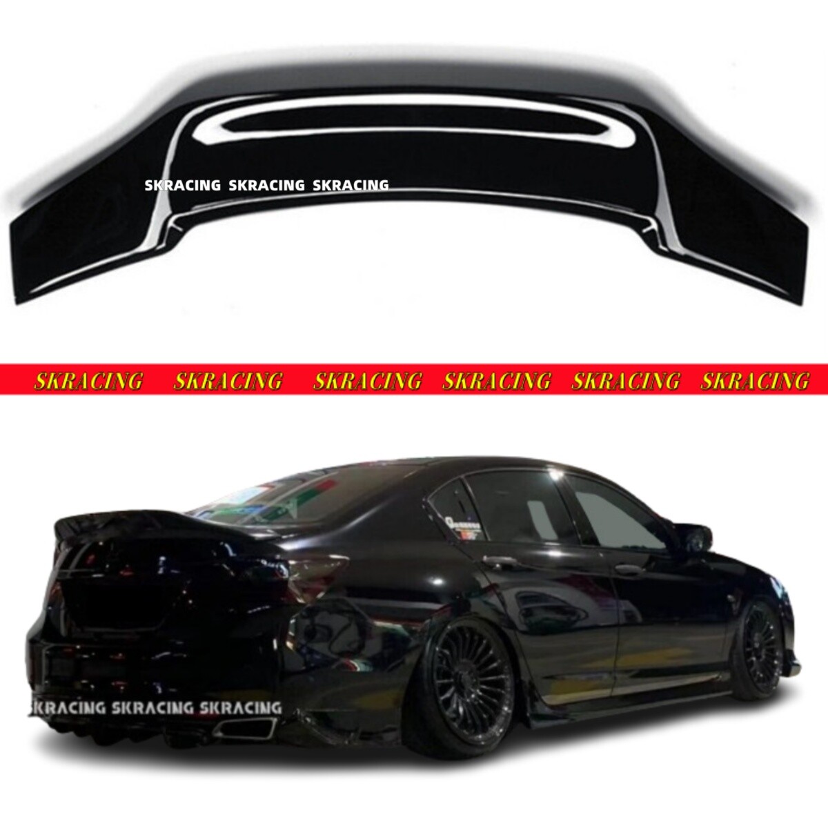 For 2013-2017 Honda Accord Sedan R-Style Gloss Black Rear Trunk Lip Spoiler Wing For 2013-2017 Honda Accord Sedan R-Style Gloss Black Rear Trunk Lip Spoiler Wing