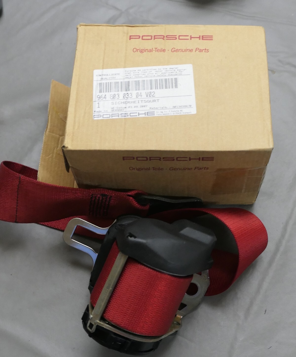 1990-98 Porsche 911 964 993 Seat Belt Retractor Inertia Reel Red 964.803.033.04
