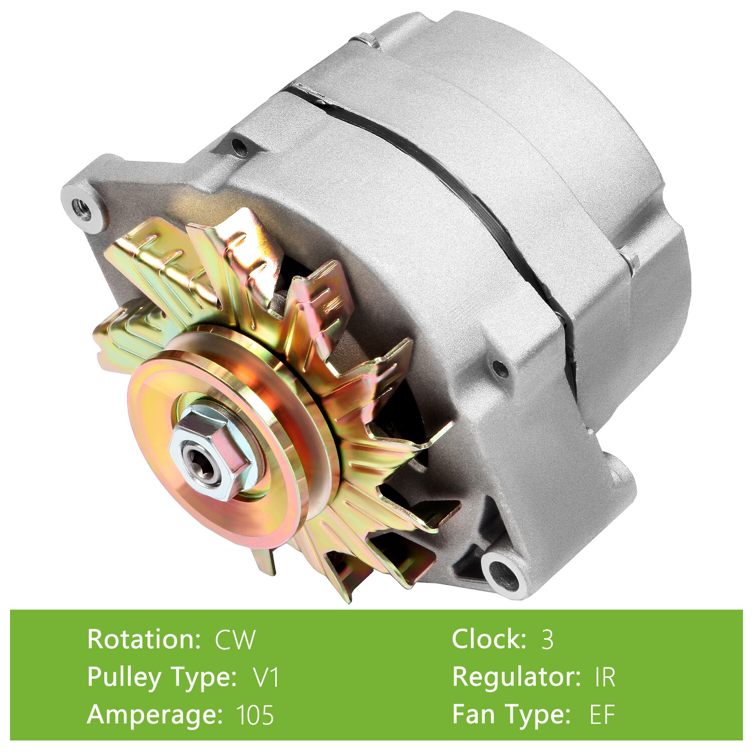 Alternator fits High Output 105Amp 1-Wire 10SI Self-exciting SBC BBC GM ADR0151