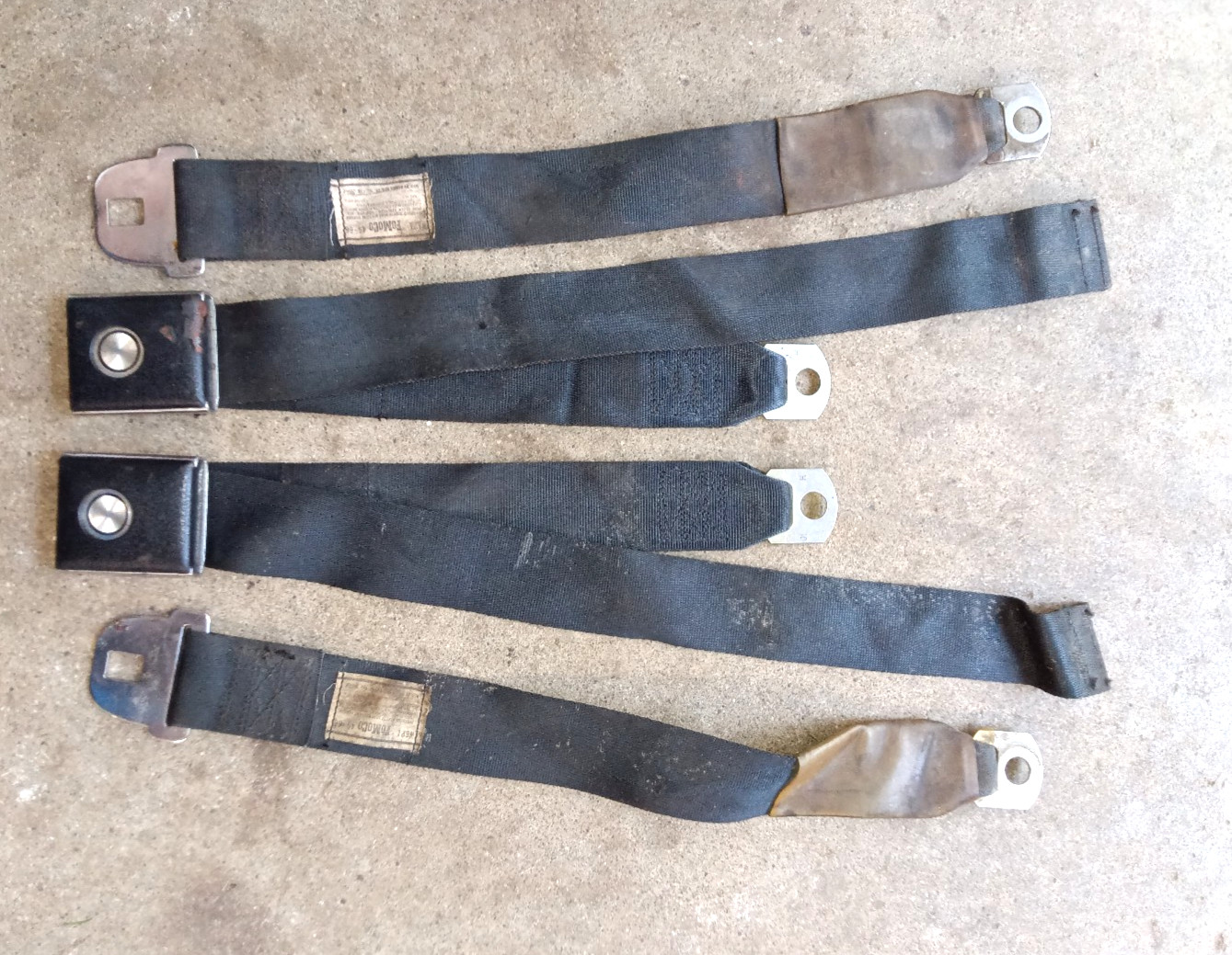 Vintage 1966 1967 Ford Mustang Cougar Deluxe Rear Seat Belts Black Vintage 1966 1967 Ford Mustang Cougar Deluxe Rear Seat Belts Black