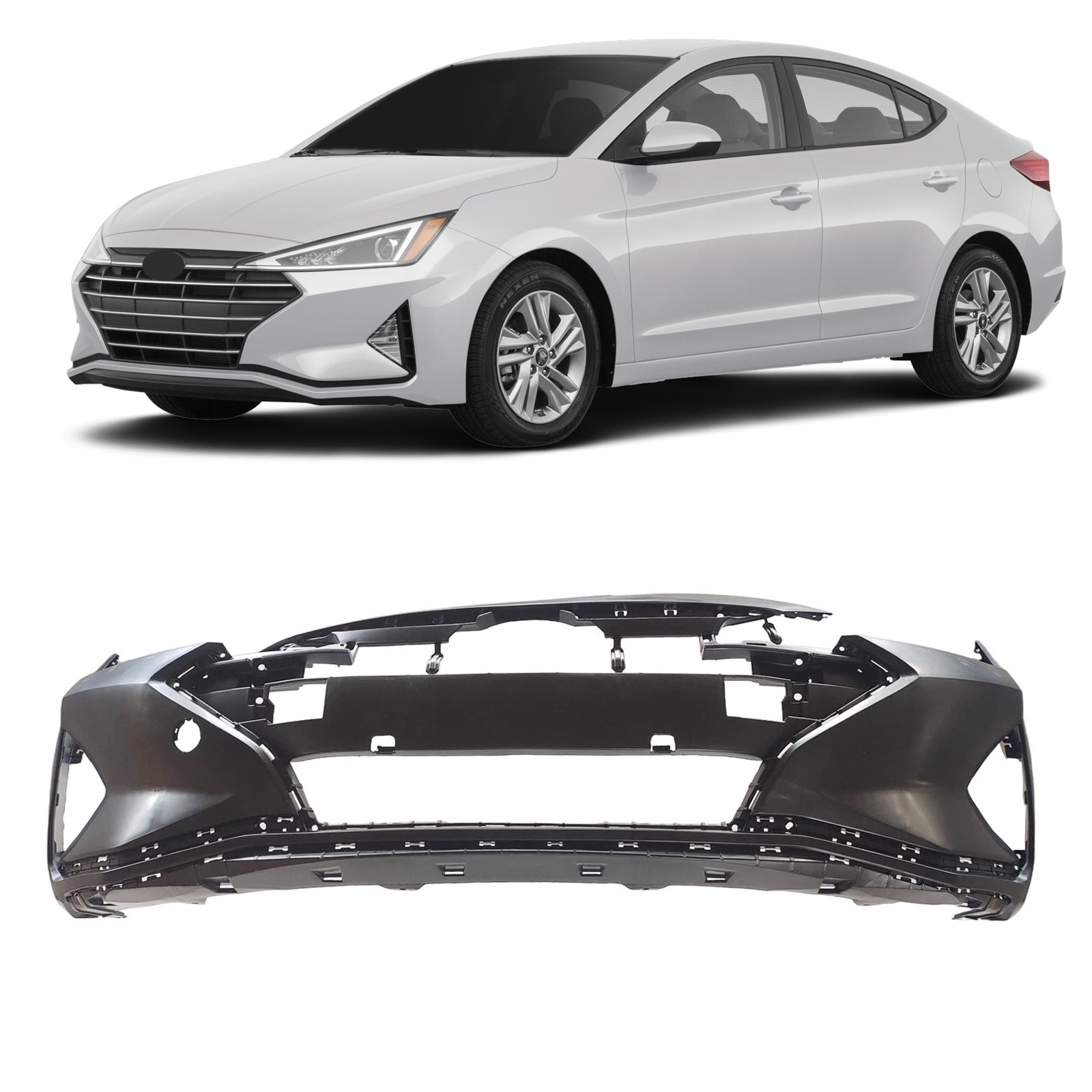 Fit For 2019 2020 Hyundai Elantra Sedan Front Bumper Cover Primed HY1000236