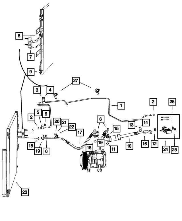 Genuine Mopar A/C Discharge Line 55056871AC