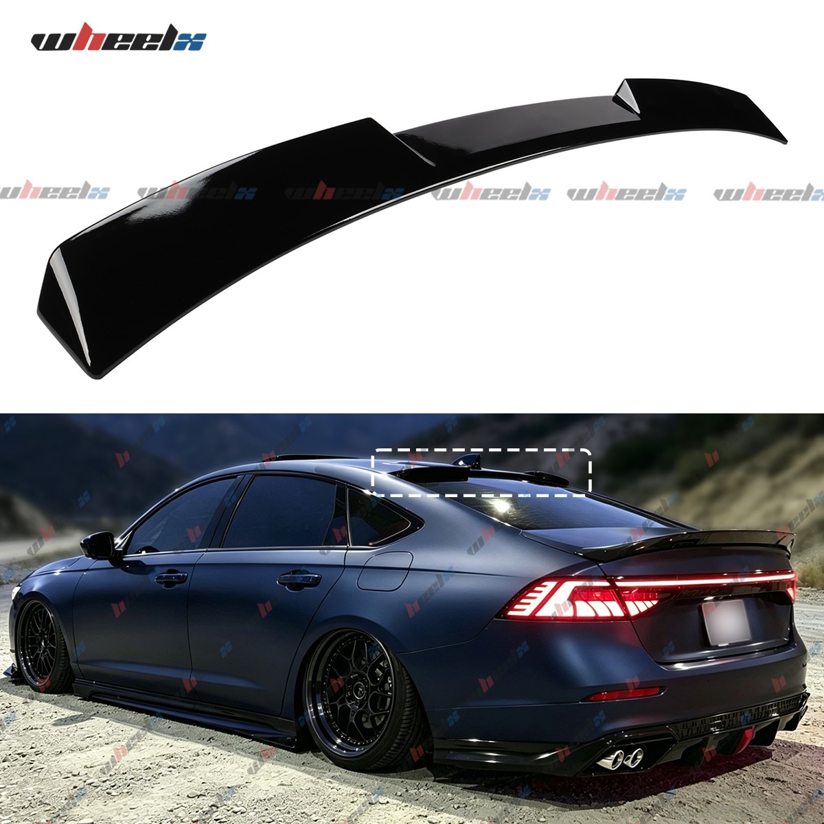 M Style Gloss Black Rear Window Roof Spoiler FOR 2023-2026 Honda Accord 11th Gen