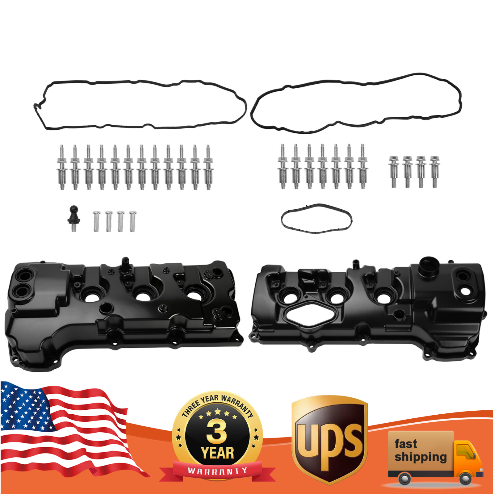 LH & RH Aluminum Valve Covers Set Fits For 2013-2022 Ford F-150 Expedition 3.5L