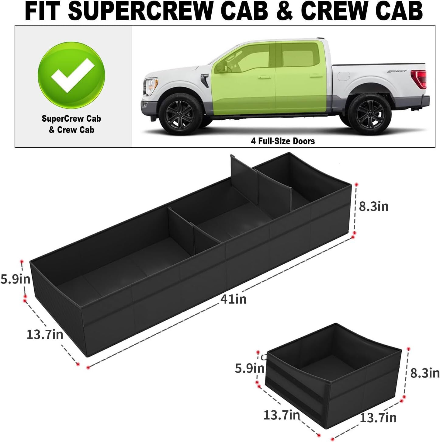 Underseat Storage Box For Ford F-150 F-250/F-350/F-450/F-550 2015-2024 Truck Cab