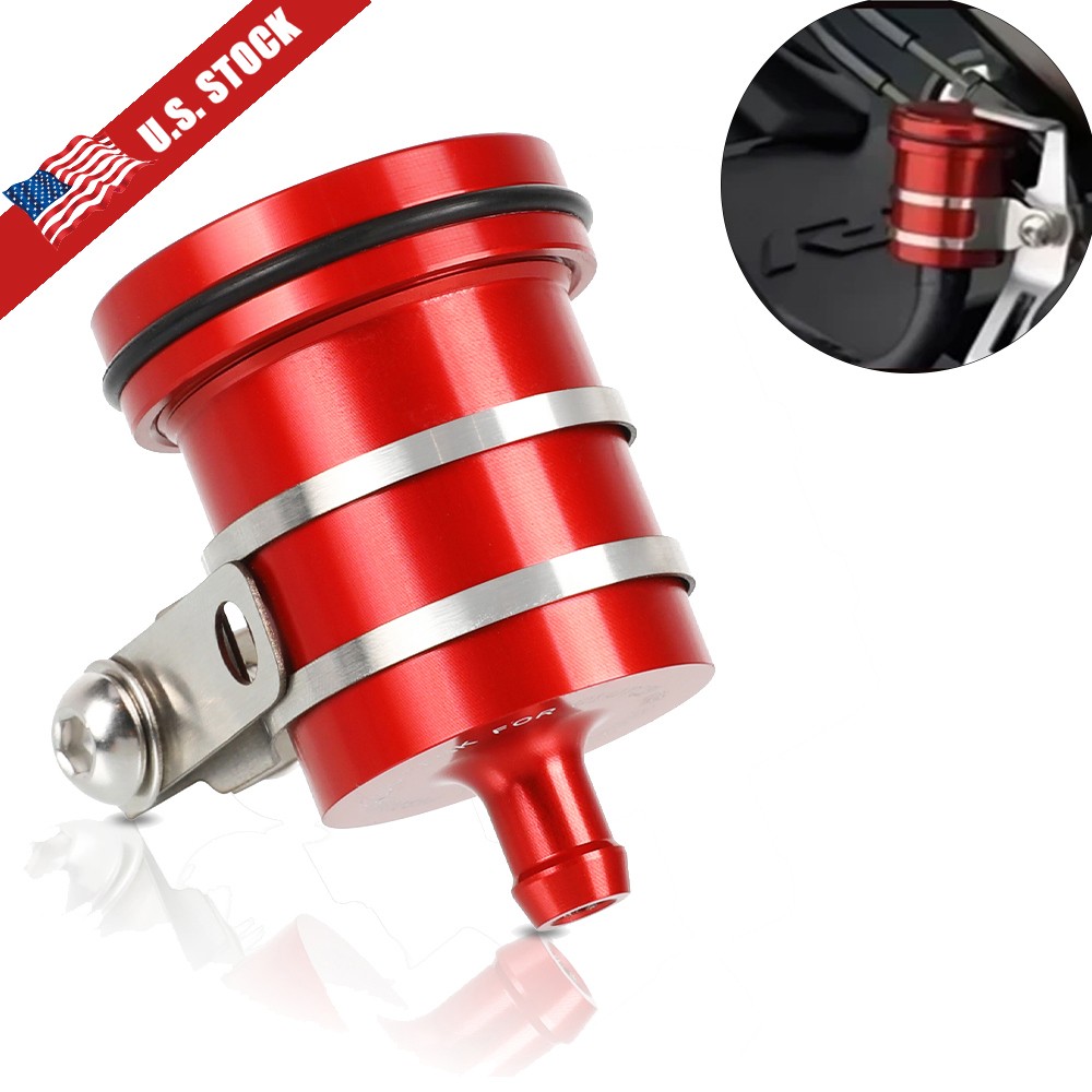Universal Motor Brake Clutch Master Cylinder Oil Fluid Reservoir Tank Cup Red