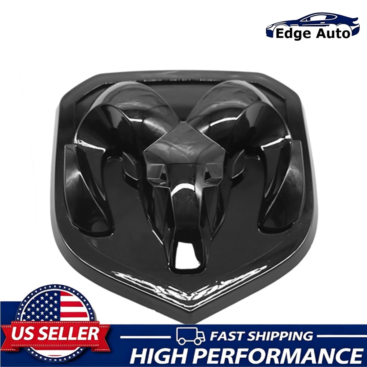For 2013-2018 RAM 1500 2500 3500 Front Grille Rams Head Grill Emblem Gloss Black