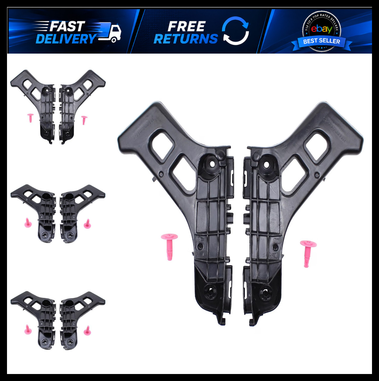 Front Left Right Bumper Bracket Retainer Mounting Kit Compatible with Vehicles Front Left Right Bumper Bracket Retainer Mounting Kit Compatible with Vehicles