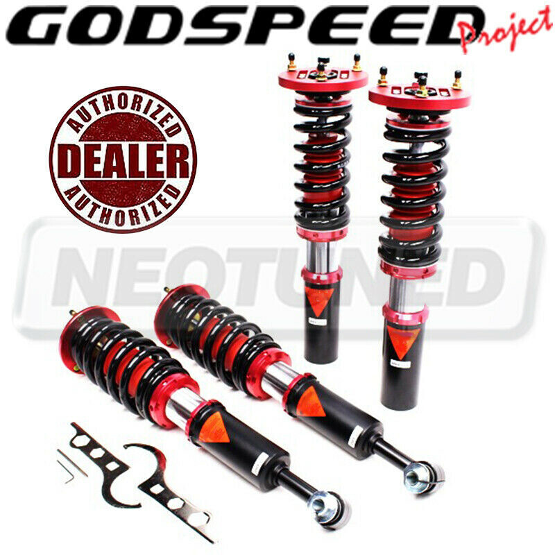 FOR 03-10 BMW 5 SERIES E60 GODSPEED MAXX COILOVERS SUSPENSION CAMBER PLATE KIT