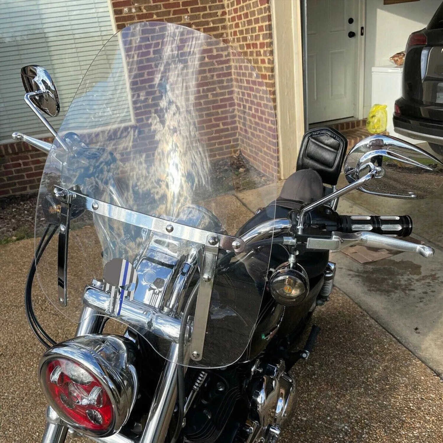 Motorcycle Large Clear Windshield For Harley Honda Magna Shadow Spirit 19\ Motorcycle Large Clear Windshield For Harley Honda Magna Shadow Spirit 19\