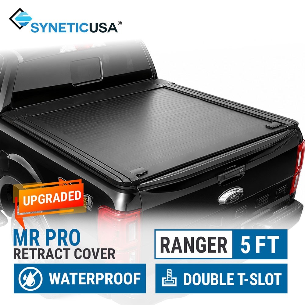 Syneticusa For 2026 Ford Ranger 5ft bed MR Manual Retractable Hard Tonneau Cover