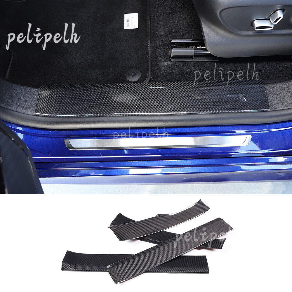 Real Carbon Fiber For Maserati Grecale 2022+ Door Built In Sill Scuff Plate Trim