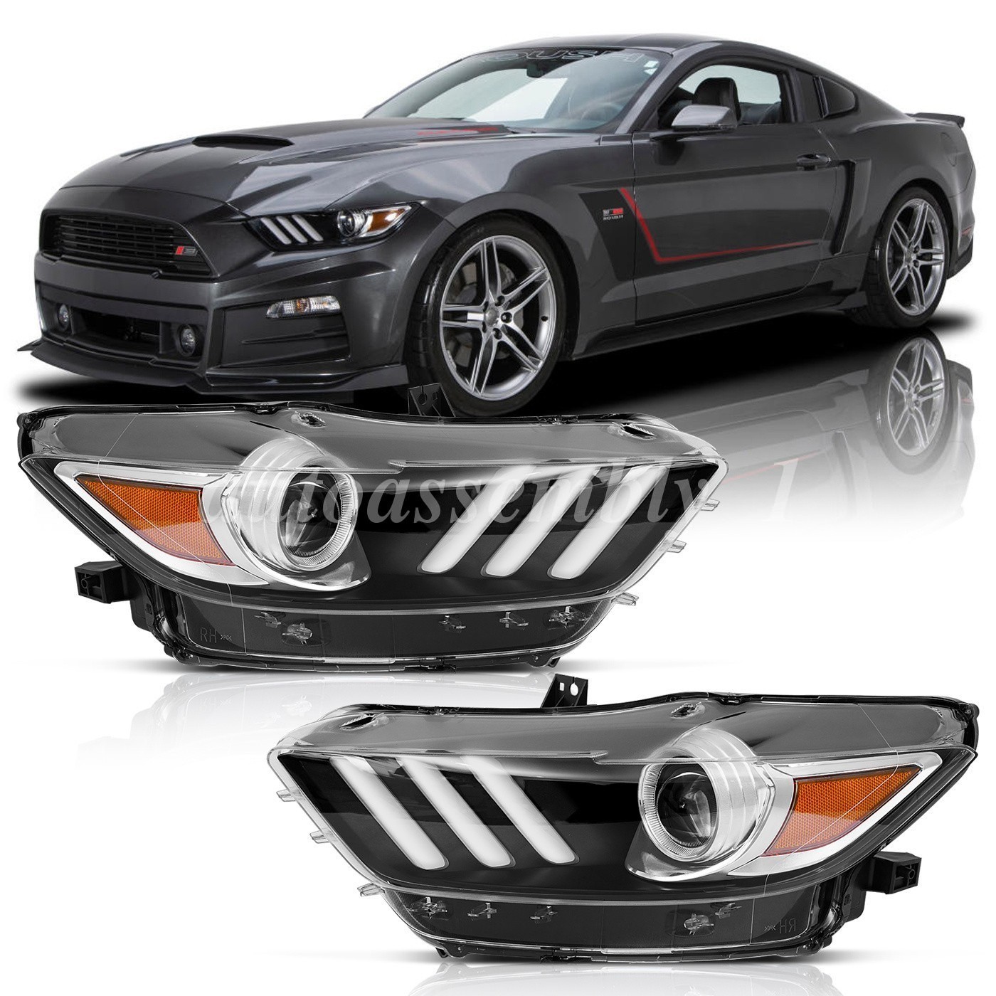For 2015 2016 2017 Ford Mustang Pair Left+Right HID/Xenon Headlights Assembly For 2015 2016 2017 Ford Mustang Pair Left+Right HID/Xenon Headlights Assembly