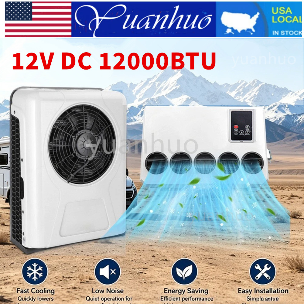12V DC Truck Air Conditioner 12000 BTU Split Car Cab RV AC Unit Fit Bus Caravan