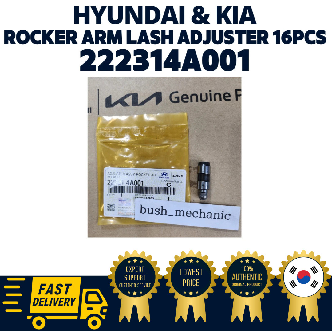 GENUINE OEM Hyundai Kia Rocker Arm Lash Adjuster 16PCs 222314A001