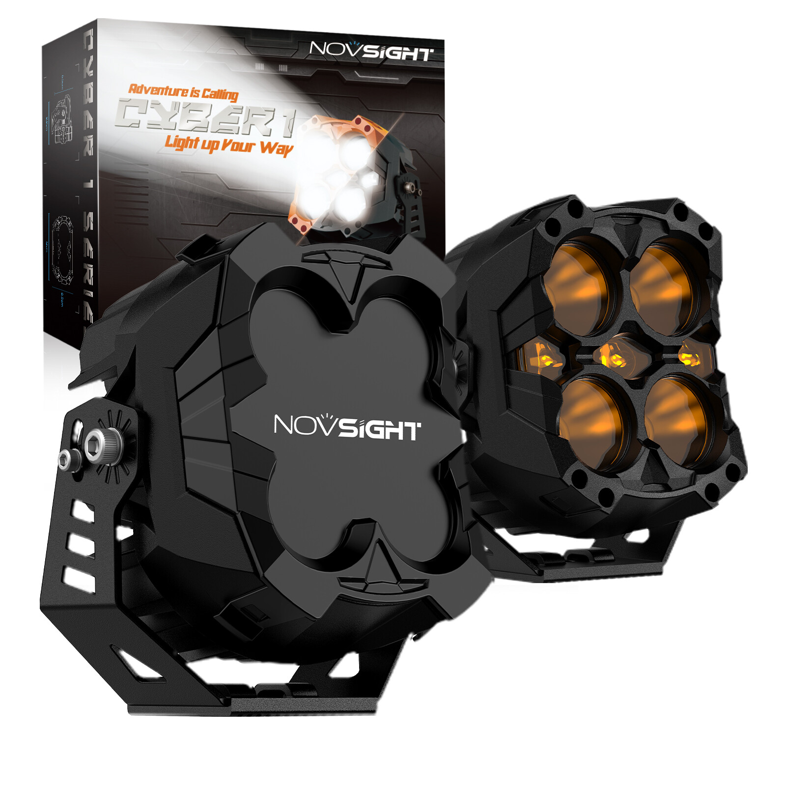 NOVSIGHT 6'' LED Pod Off Road Lights Jeep SUV Spot High Low Beam Driving Lamps