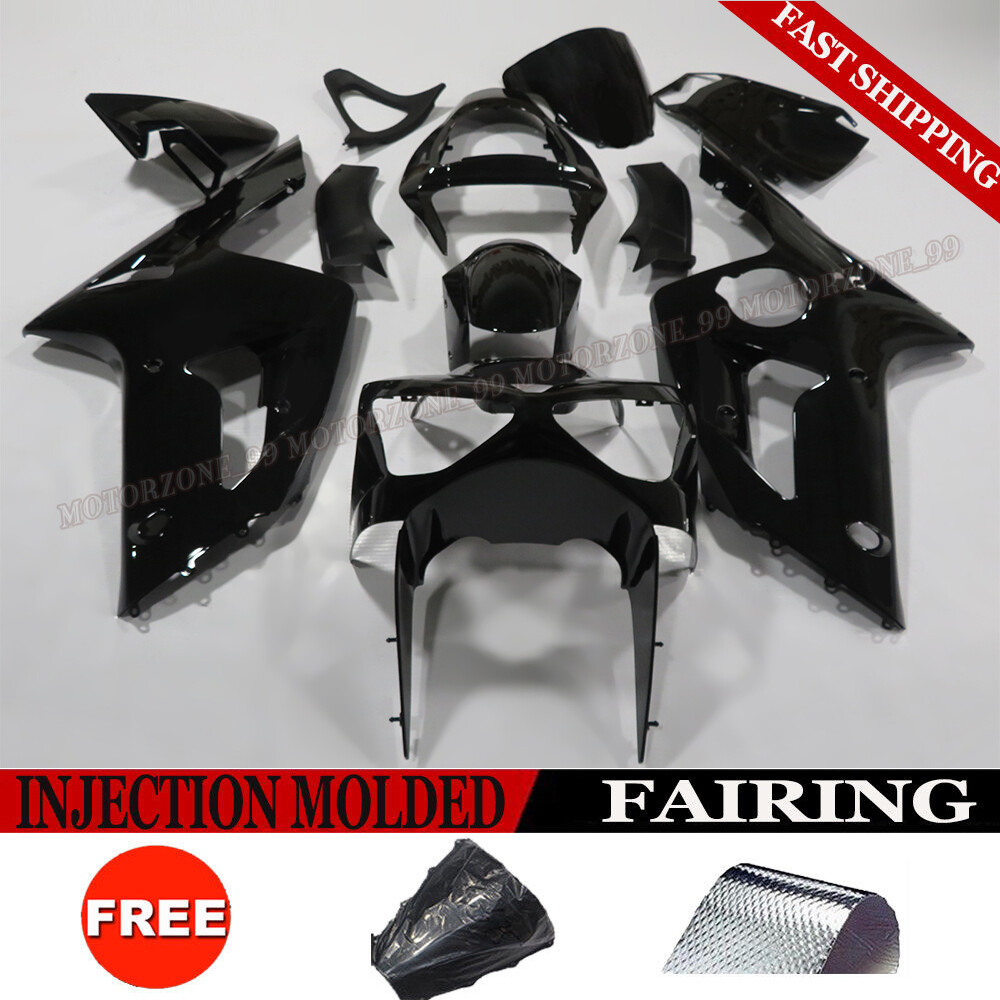 Black Fairing Kit for Kawasaki Ninja ZX6R ZX-6R 636 2003 2004 Injection Bodywork