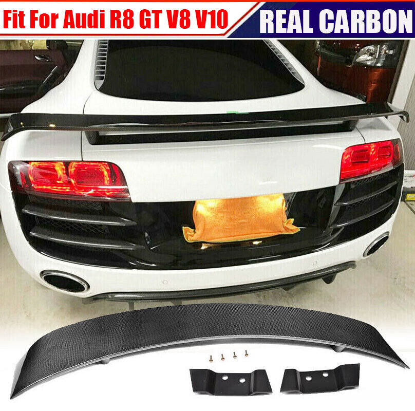 Fits Audi R8 GT V8 V10 2008-2015 Rear Trunk Spoiler Boot Wing Lip Real Carbon