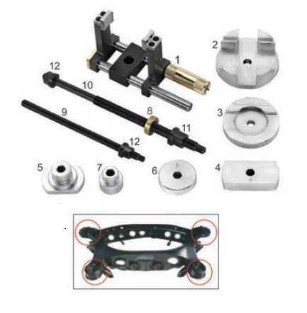 JTC MERCEDES BENZ SUB-FRAME BUSH INSTALLER/REMOVER (W210), JTC TOOLS # 4161