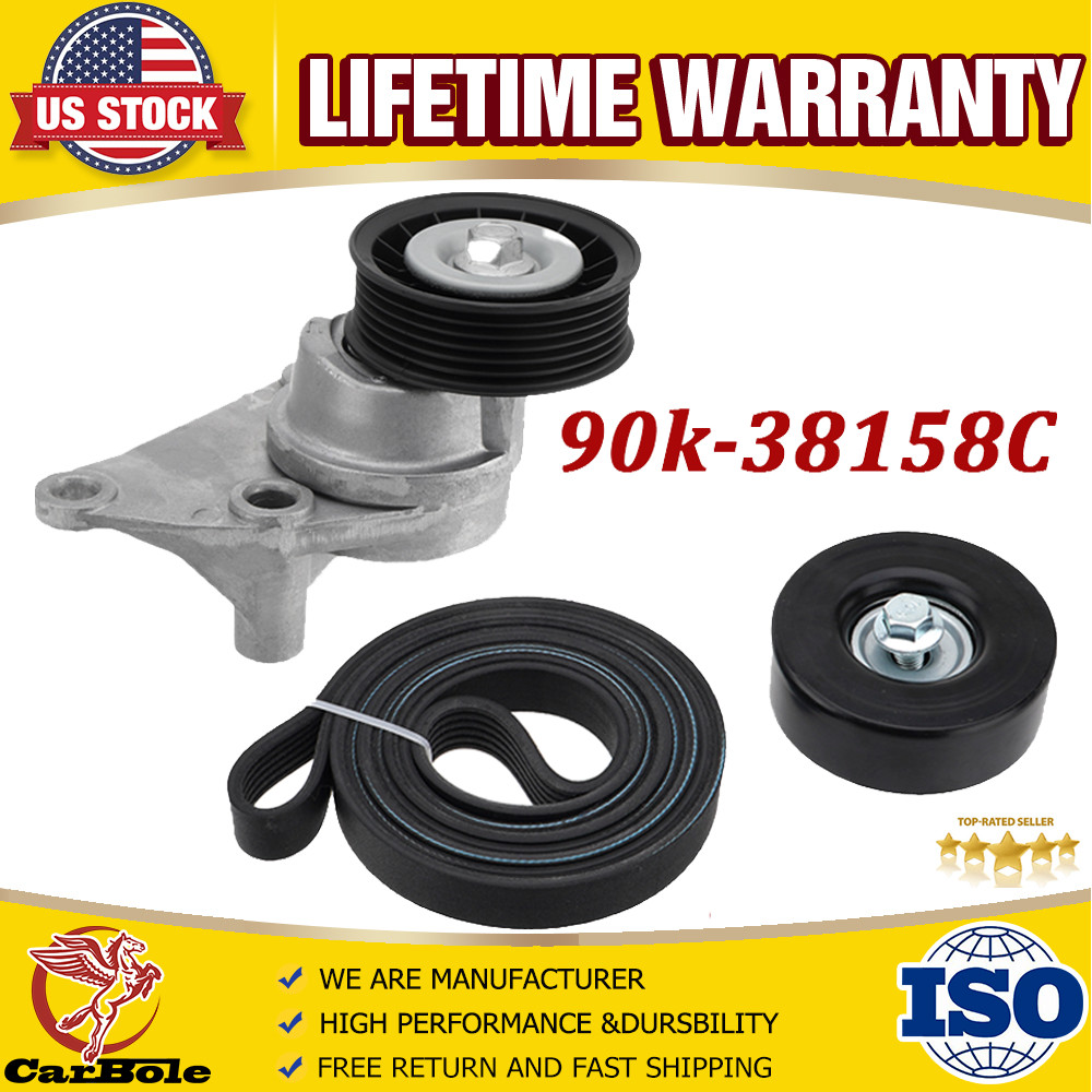 Drive Belt Tensioner Idler Pulley Kit 90k-38158C For Chevy Silverado Tahoe GMC