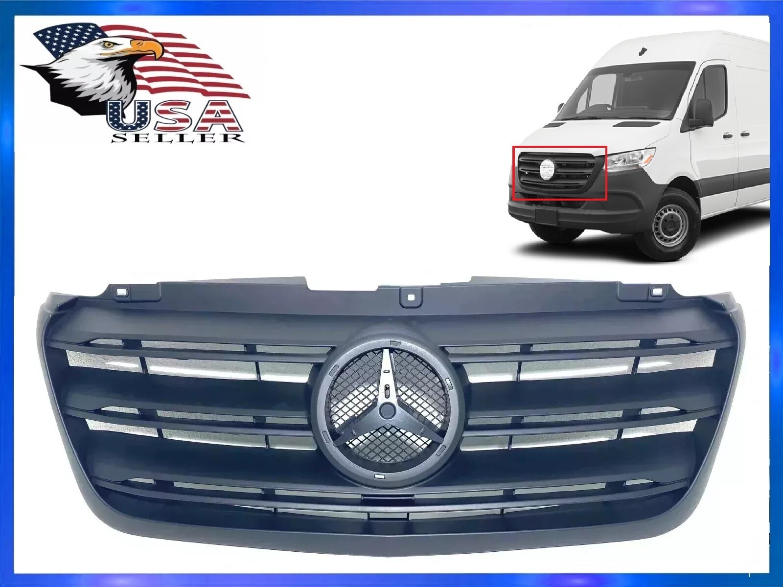 For 2019 2024 Mercedes Benz Sprinter 1500 2500 3500 Front Bumper Upper Grille For 2019 2024 Mercedes Benz Sprinter 1500 2500 3500 Front Bumper Upper Grille