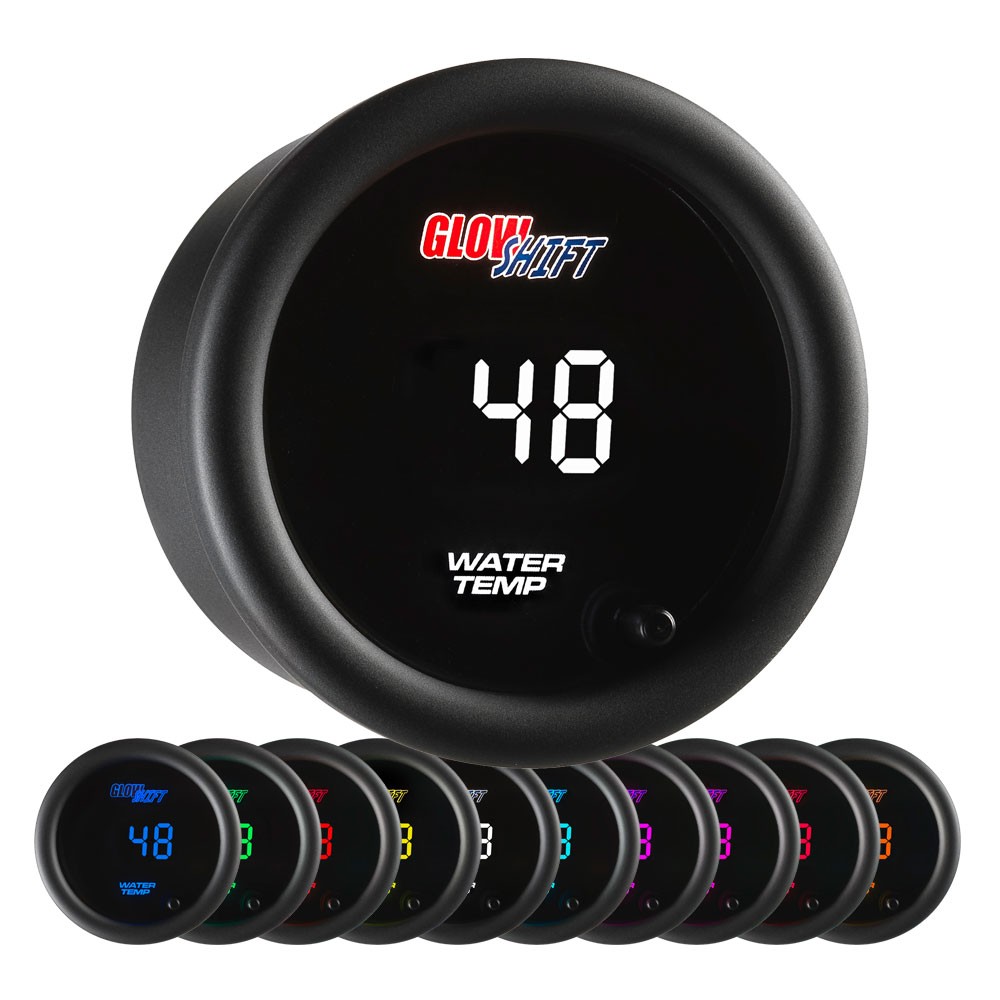 GlowShift Digital Celsius Water Coolant Temp Gauge Kit w/ Sensor, 10 Color