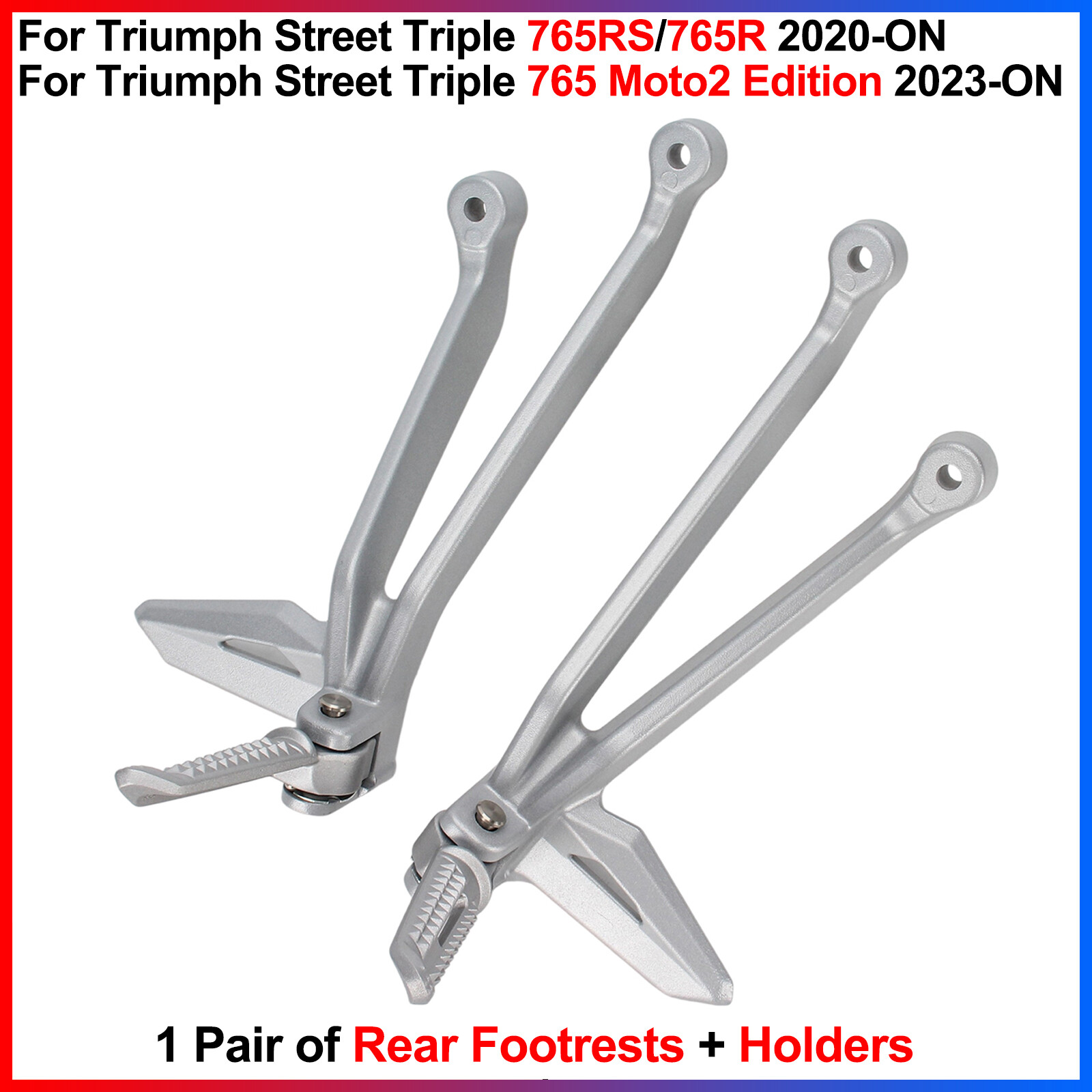 For Triumph Street Triple 765RS/R, 765 Moto2 Edition - Rear Footrests + Holders