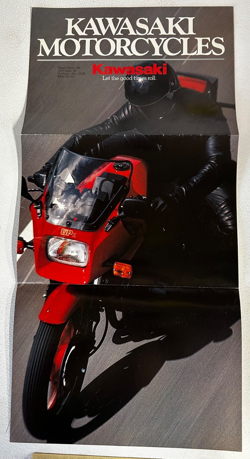 Vintage 1984 Kawasaki Sales Brochure Used Large Poster size Double sided
