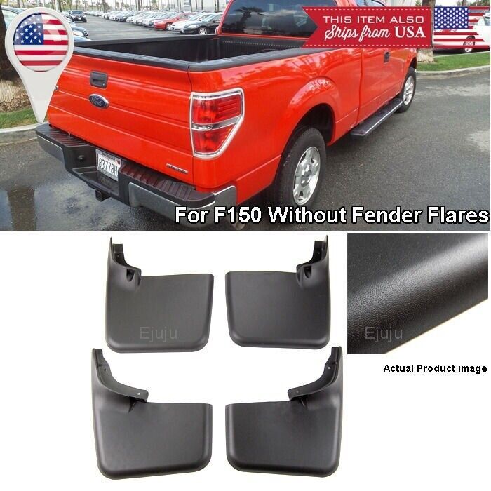 For 04-14 Ford F-150 W/O Fender Flares Front Rear Set OE Splash Mud Guards Flaps