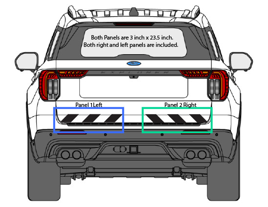 Universal Reflective Chevron Decal – Set 3″ x 23.5″ (1 Left & 1 Right) Vinyl