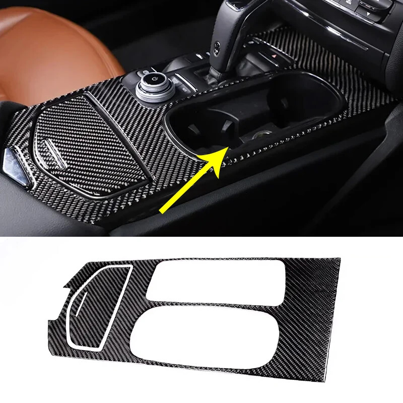 Real Carbon Fiber Gear Shift Panel Cover Trim For Maserati Ghibli 2014-2022