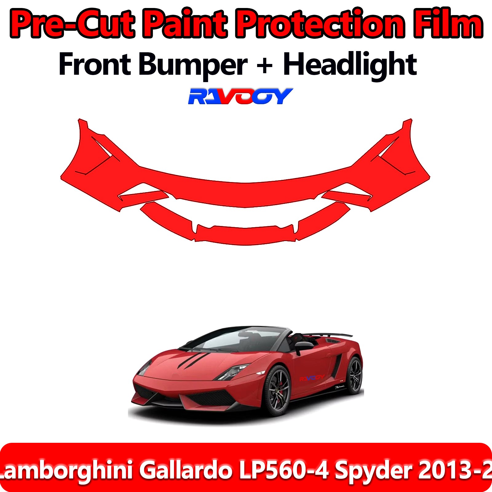  Front Bumper PPF Kit Film For Lamborghini Gallardo LP560-4 Spyder 2013-2014