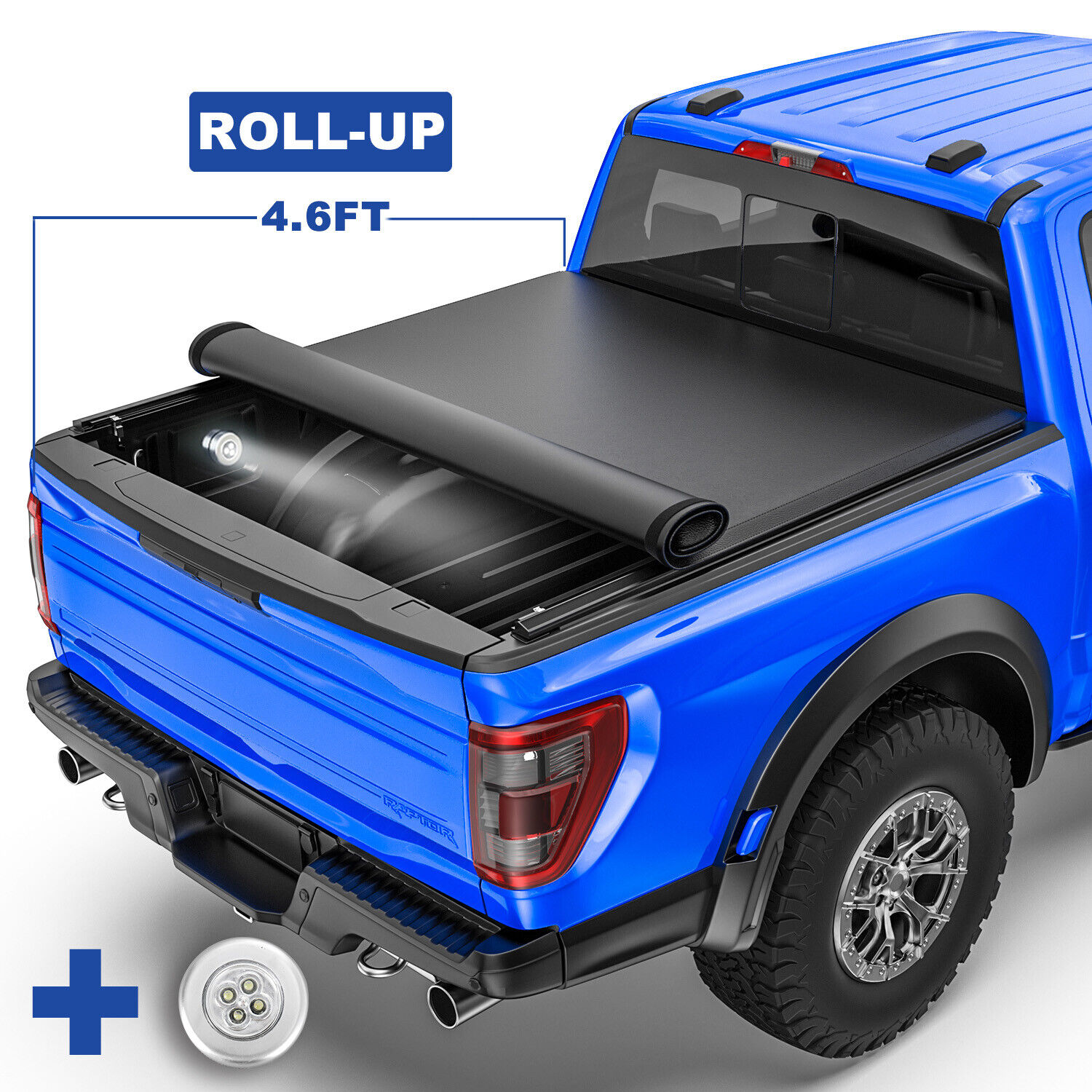 4.6FT Roll Up Tonneau Cover For 2022-2024 Ford Maverick Truck Bed Waterproof