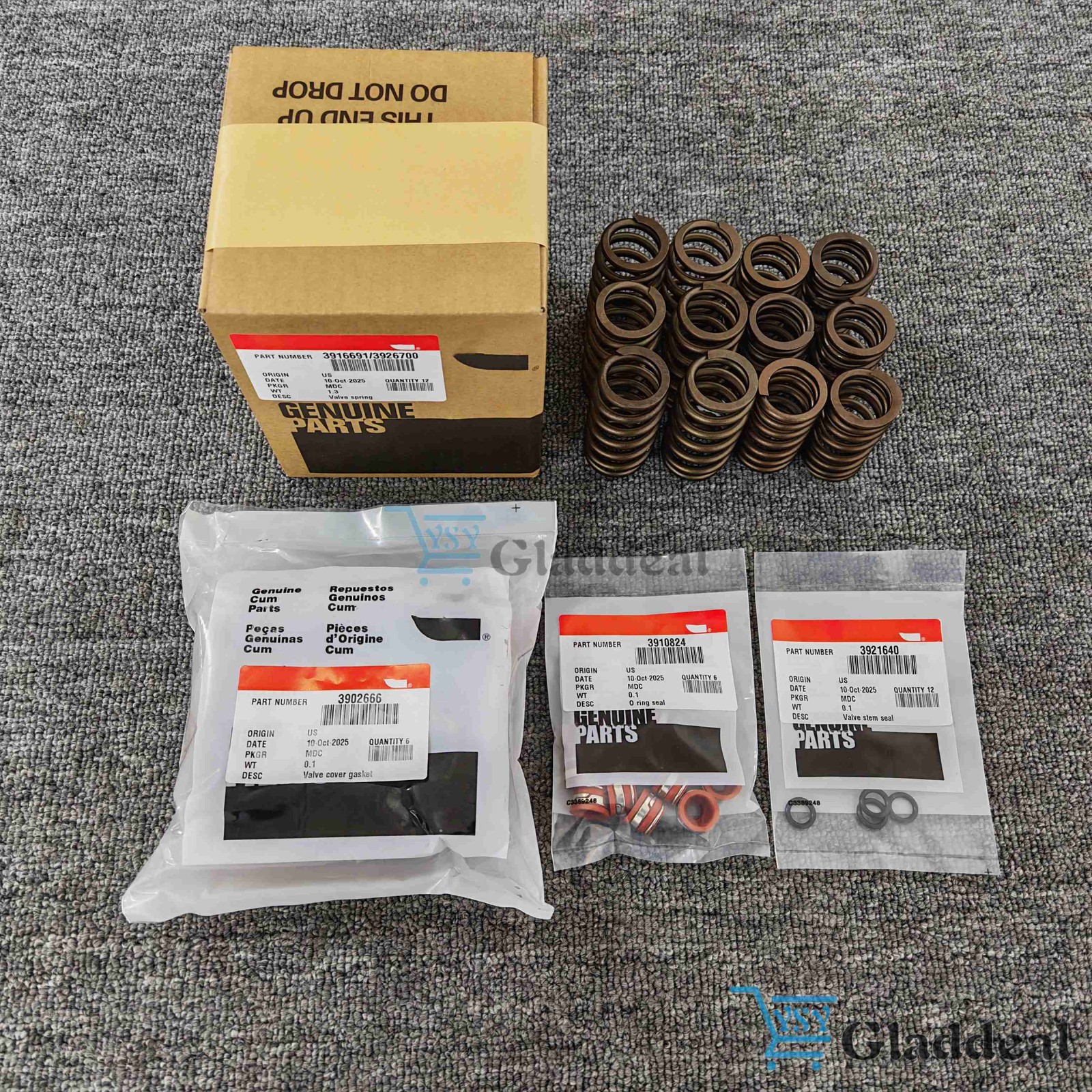 New 12X Upgraded High RPM Valve Springs Gaskets For Cummins 6BT 5.9 12V 89-98