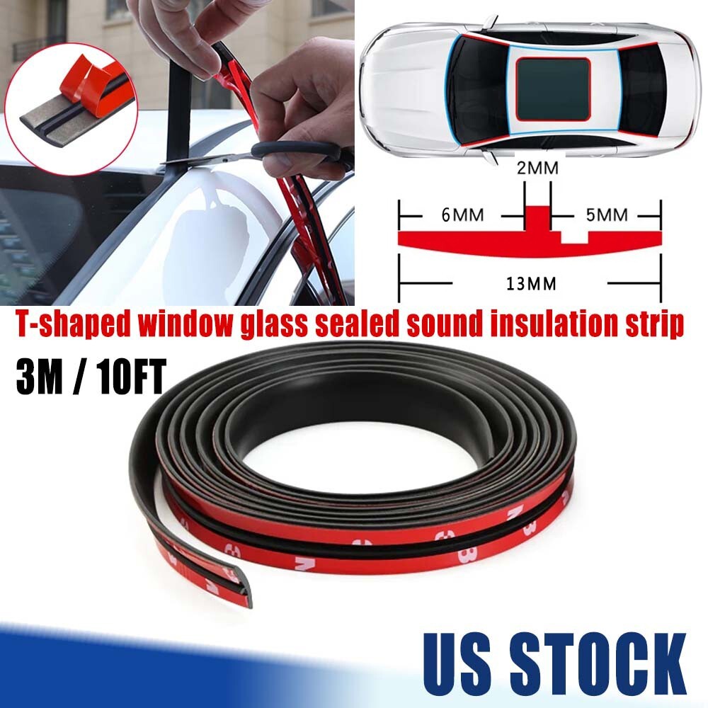 3M/10FT Rubber Car Seal Edge Sealing Strip Windshield Roof Noise Insulation Trim