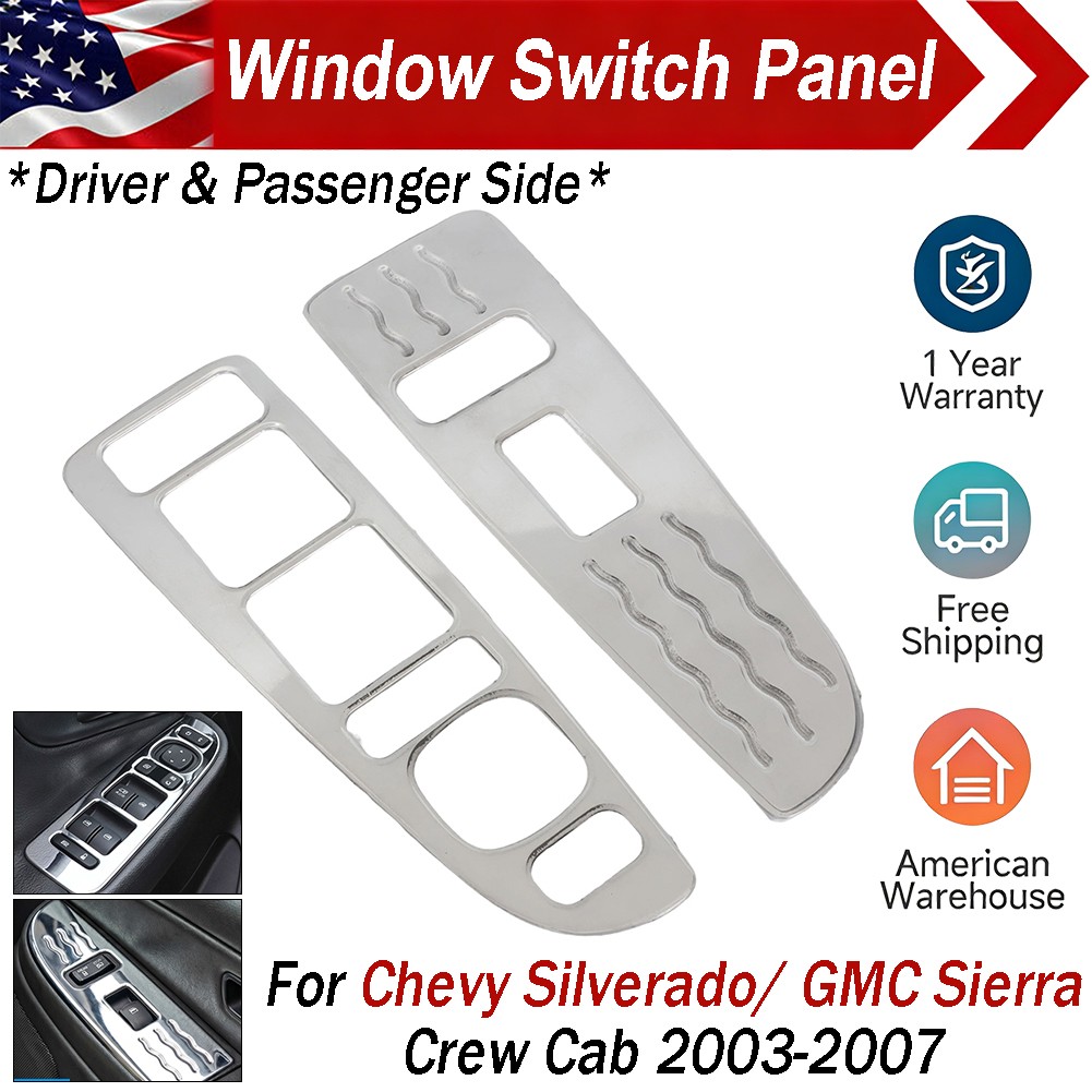 Billet Aluminum Window Switch Bezel Cover For 2003-07 Silverado Sierra Crew Cab Billet Aluminum Window Switch Bezel Cover For 2003-07 Silverado Sierra Crew Cab