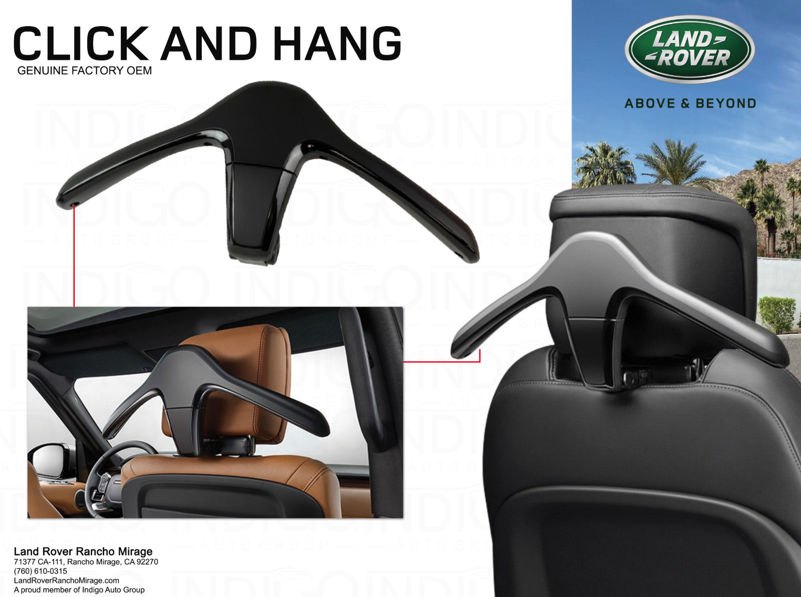 Genuine Land Rover Click & Hang Coat Hanger VPLRS0390 Defender Range Rover OEM